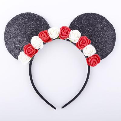 China Party Costume Girl and Women Party Costume Hair Accessories Mouse Ears Flower Headband for sale