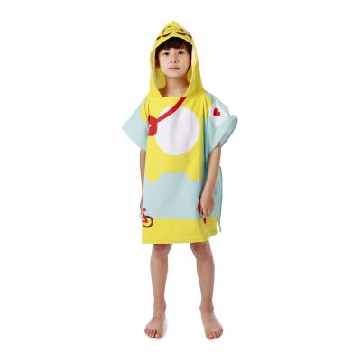 China High Quality 100% Cotton Children's Hooded Poncho Towel Kid Hooded Towel Kids Beach Towel Poncho for sale