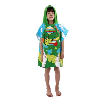 China Cheap Wholesale 100% Cotton Children Poncho Towel Cute Kids Bath Hooded Towel Beach Towels for sale