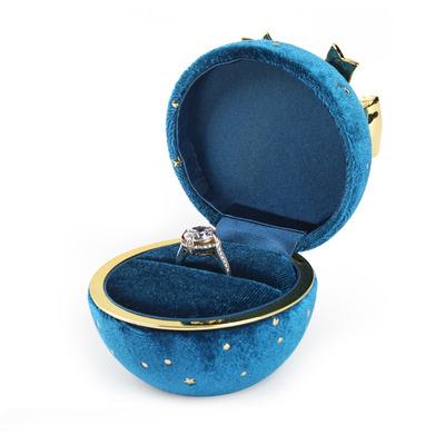 China Newest Factory Wholesale Custom Around Corduroy Jewelry Box Bowknot Jewelry Packaging Box Jewelry Display Box Proposal Starry Confession for sale