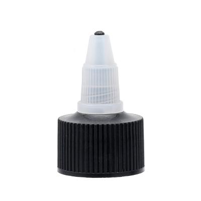 China Non Spill Manufacturers Supply 24 Spike Full Pigment Black Cover Plastic Cosmetic Packaging Bottle Teeth Mouth Cap for sale