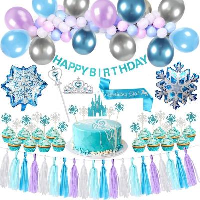 China Ximen Disposable Stone Frozen Birthday Party Supplies, Princess Elsa Birthday Party Decorations for Girls. for sale