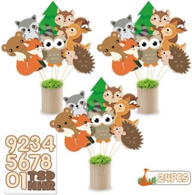 China 100% Eco-Friendly Woodland Animals Centerpieces Stick On Woodland Creature Decorative Advertisements Cutouts, Woodland Theme Birthday Party Supplies Decorations for sale