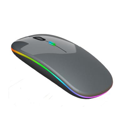 China Mini Colorful Luminescent Mute RGB USB Charging Mouse 2.4G Computer Phone Game Rechargeable Wireless Mouse for sale