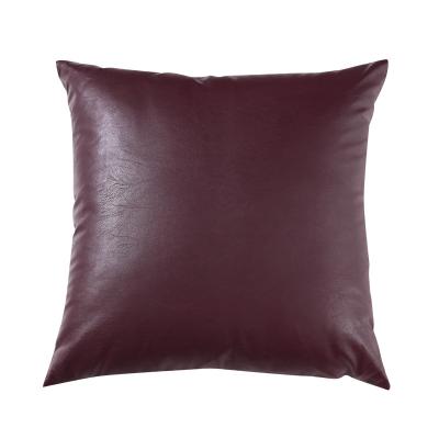 China Geometric Nordic Faux PU Hotel Light Pillowcase Patchwork Cushion Luxury Decoration Leather Cover for sale