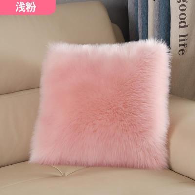 China Manufacturer Direct Hotel Cushion Pillow Cover Washable Long Wool Cushion Artificial Fur Pillowcase for sale