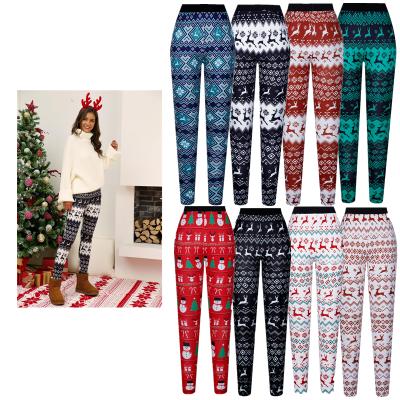 China wholesale Anti-wrinkle fashion print ladies pants plus size christmas pants women casual pants for sale