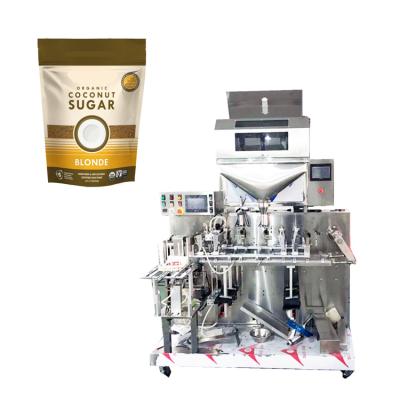 China Automatic Chemical Pouch Packaging Bags Zip Lock Cashew Packing Doypack Machine With Linear Weigher for sale