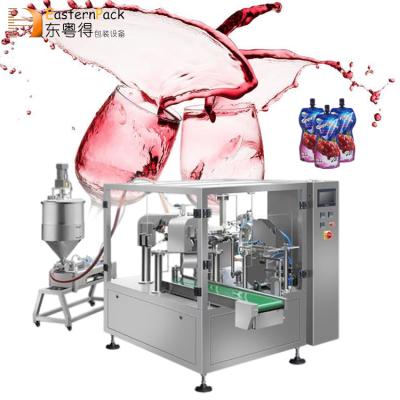 China Food Doypack Sealing Spout Pouch Bag Packing Machine Rotary Filling Liquid Packaging Machine for sale