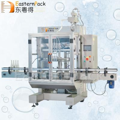 China Semi Automatic Food Bottle Oil Cap Cosmetic Four Nozzles Liquid Filling Machine for sale