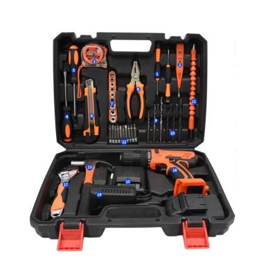 China Repair 21V Lithium Electric Drill Household Maintenance Set Multifunctional Hardware Tool Kits for sale