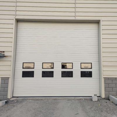 China Modern Vertical Lift Industrial Doors and Sectional Industrial Doors with PU Foam Sectional Sandwich Panels for sale