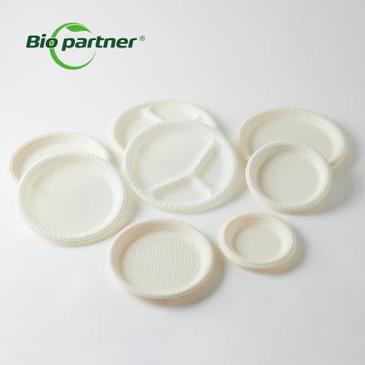 China Modern Disposable 100% Biodegradable Elegant Round Corn Starch Dish C01 for sale