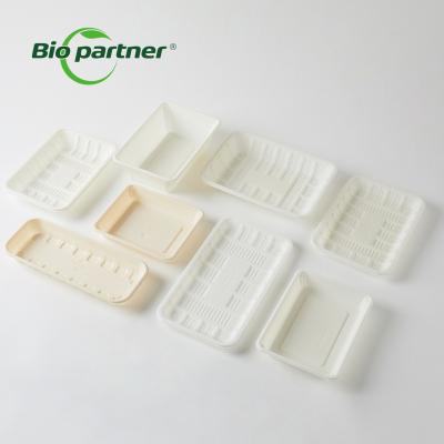 China C08 Modern Biodegradable Disposable Meat Food Compostable Cornstarch Tray for sale