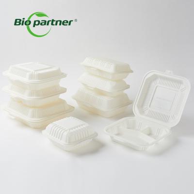 China C05 Modern Hot Dog Food Packaging Bento Corn Starch Lunchbox Cornstarch Lunch Box for sale