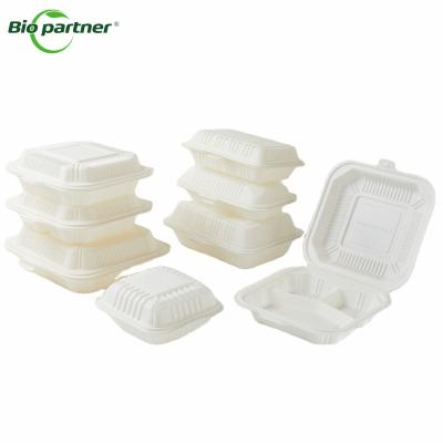 China Modern Disposable Lunch Box Bento Degradable Cornstarch Burger Box Cornstarch Food Packaging Lunch Box C06 for sale