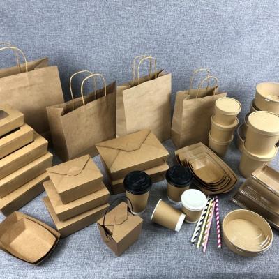 China Disposable Disposable Kraft Paper Bamboo Takeout Food Container For Take Out for sale