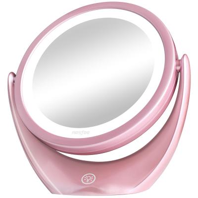 China Aesfee Lighted AF-208 Led Makeup Mirror With 360 Degree Swivel LED Mirror Wireless Table Top Light Vanity Mirror for sale