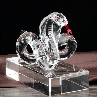 China Europe EXPO 2022 March 12 Crystal Glass Chinese Zodiac Chinese Zodiac Snake Pendant for sale