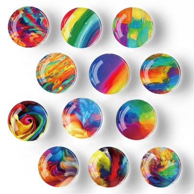 China CHINA MARCH EXPO 2022 30mm Crystal Glass Fridge Magnet Fruit Fridge Magnet Color Printing Fridge Magnet for sale