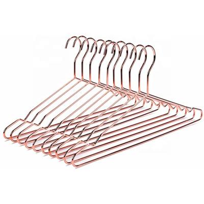 China Save Space 2020 Wholesale Amazon Rose Gold Garment Rack Metal Heavy Duty Brass Hangers for sale