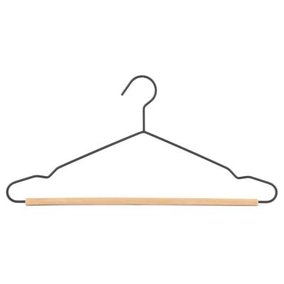 China Wholesale Space Saving Hot Sale Non-slip Iron Storage Household Laundry Wooden Hanger for sale