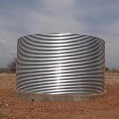 China Farm Irrigation Agriculture Corrugated Rainwater Tank Galvanized Round Stainless Steel Cylinder Tank for sale