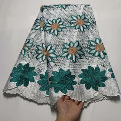 China Water soluble african swiss chemical lace fabric voile lace embroidry lace fabric for sale