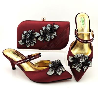 China Italian shoes and bags to match 2021 African shoes and massage bags fashion women matching shoe and bag set for sale