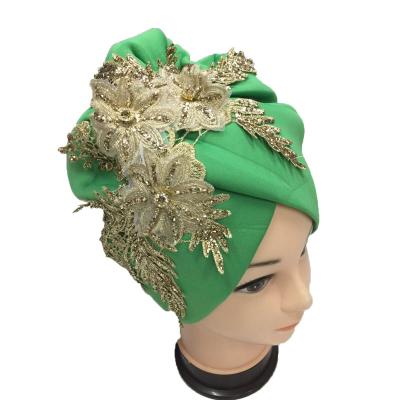 China DecorateÂ   2021 African Head Wrap Turban Hat Fashion Scarf Flower Turban Hats For Women for sale