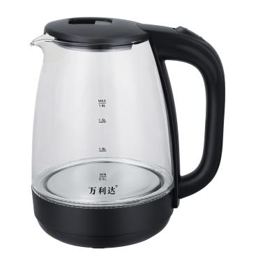 China Eclectic Portable Electric Kettle Glass Electric Kettle for Tea and Coffee Home Appliance Electric Tea Kettle with LED for sale