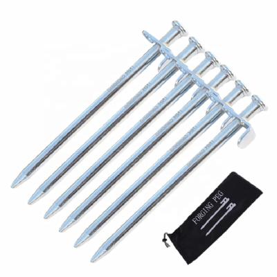 China Strong Firm High Quality 1pcs Steel Camping Tent Nails Awning Tent Nails Outdoor Tent Stakes Camping Accessories for sale