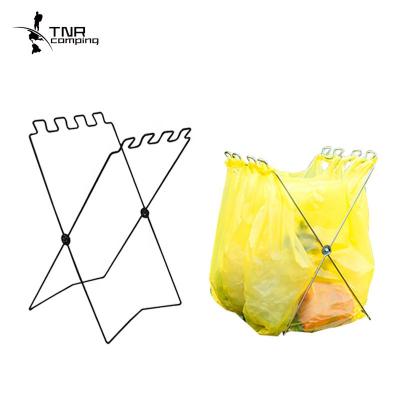 China Strong and Firm Style New Multifunctional Home Outdoor Camping Portable Foldable Storage Rack Trash Bag Garbage Rack Rack Hanging Rack for sale