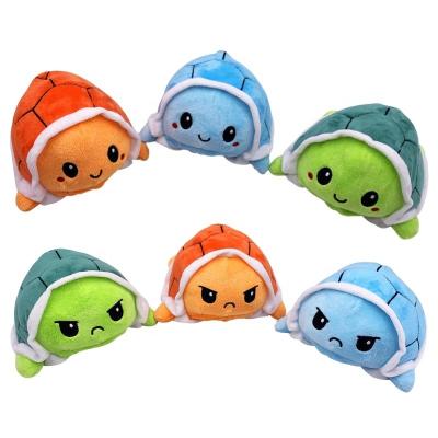 China New Arrival Plush Double Sided Reversible Plushie Tortoise Soft Cute Turtle Flip Mood Plush Stuffed Toy for sale