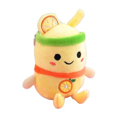 China New Lovely 15cm Fruit Plush 2023 Milk Tea Cup Plush Bag Boba Key Chain Pendant Stuffed Plush Toy Keychain for sale