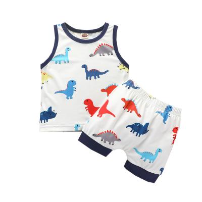 China Summer Cotton Item Time Advance Casual Sleeveless Cheap Pajamas Sets Children Breathable Two-Piece Shorts Suit S 2021 for sale