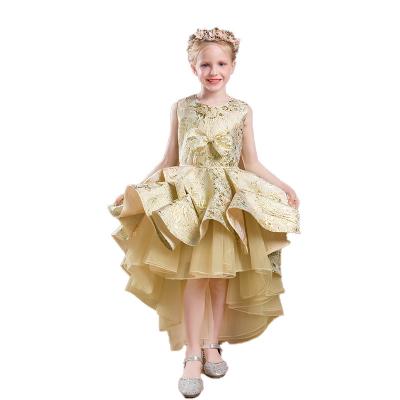 China 2021 Breathable European and American Style Girls Dress Snow Queen Princess Series Summer Sleeveless Girls' Elegant Collar Skirt for sale