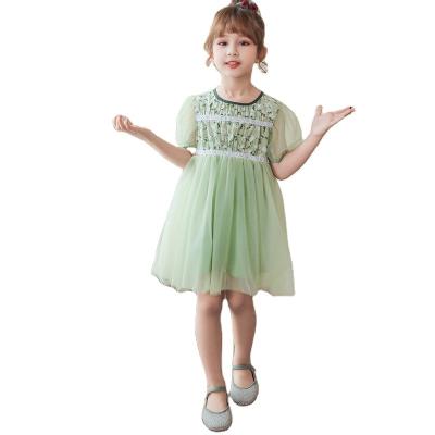 China Breathable Europe and America style girl party dress children wedding ice princess series girl dress for sale