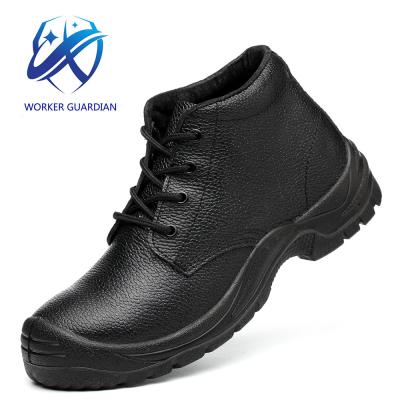 China Steel Toe Work Shoes Genuine Leather Steel Toe Chinese Black Steel Plate Scratching Chile Safety Shoes for sale