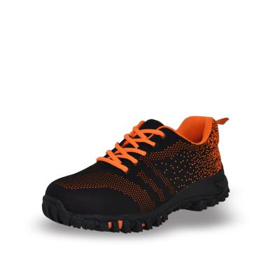 China 2020 New Design Orange Color Patent Style Anti-static Lightweight Sport Safety Shoes for sale