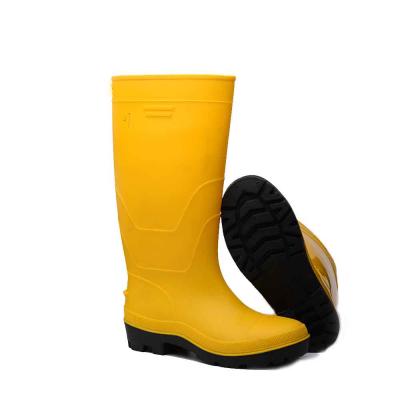 China White Men Safety Toe Food Industry Steel Waterproof Acid Alkali Non Oil Resistant PVC Plastic Rain Boots for sale