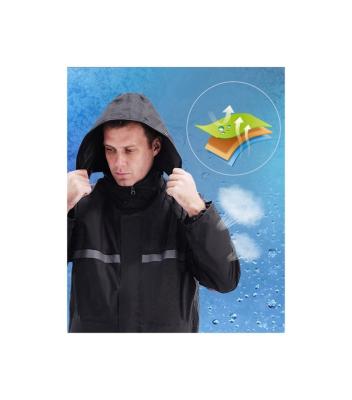 China Modern Factory Supply Thickened Oxford Cloth Mens Lightweight Custom Water Proof Raincoat With Reflective Logo for sale