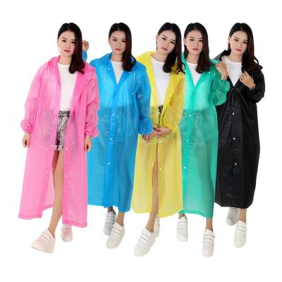 China High Quality Custom Made Modern Eva Waterproof Ladies Long Transparent Clear Raincoat for sale