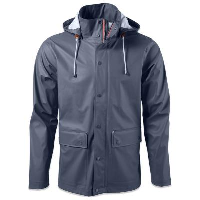 China Success Waterproof Custom Mens PU Jacket Raincoat With Welded Seam for sale