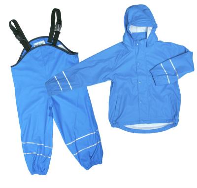 China Custom Waterproof Success Kids PU Jacket Raincoat With Welded Seam for sale