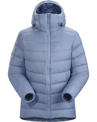 China Waterproof All Round Women's Gray Goose Down Jackets Insulated Nylon Hooded Jacket for sale