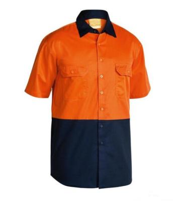 China Custom Hi Vis Reflective Lightweight Cotton Drill Durable Work Shirt For Men for sale