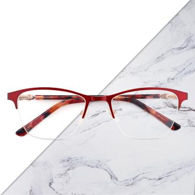 China Wholesale Luxury Luxury Prescription Glasses Brand Female Grade Glasses Frames Fit Custom Metal Eyewear Optical Fashion Retro for sale