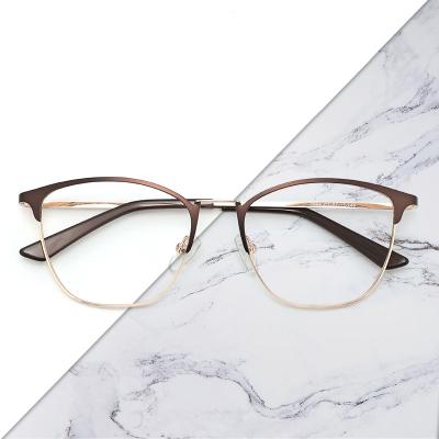 China Luxury Factory Supply Vintage Metal Prescription Glasses Frame Brand Optical Eyewear Glass Fashionable Female Round Wholesale for sale