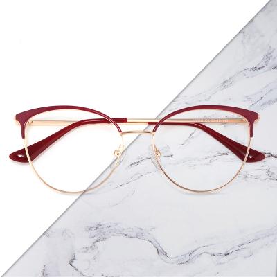 China Brand Luxury Metal Optical Women's Computer Glasses Women Alloy Frame Luxury Myopia Glasses Prescription Female Eyewear Vintage for sale